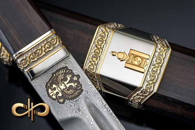 National Mongolian knife from Damascus Zladinox for Vladimir Putin