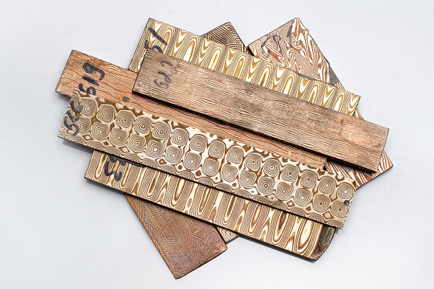Processing modes of mokume gane decorative multilayer composition Processing modes of mokume gane decorative multilayer composition
