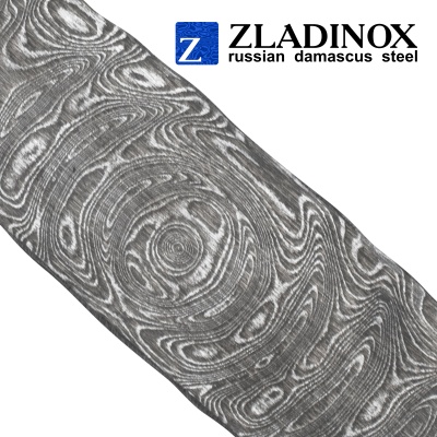 Damascus steel billet ZDI-1014 ("big rose" pattern, 300 layers)