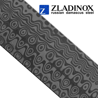 Damascus steel billet ZD-0803 ("drop" pattern, 300 layers)