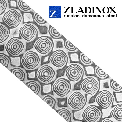 Damascus steel billet ZDI-1016 ("pyramid NEW" pattern, 600 layers)
