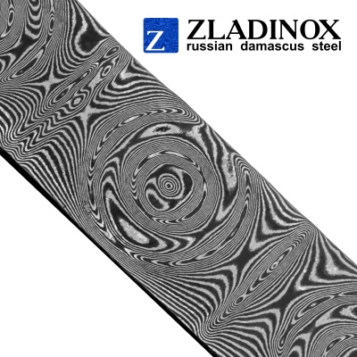 Damascus steel billet ZD-0805 ("big rose" pattern, 300 layers)