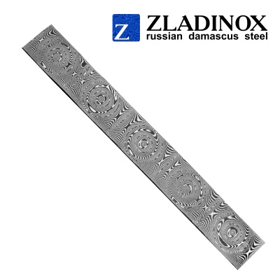 Damascus steel billet ZD-0801 ("big rose" pattern, 300 layers)