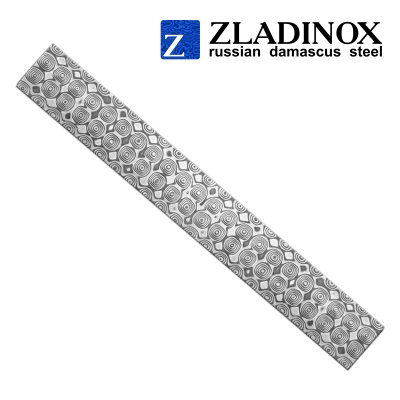 Damascus steel billet ZDI-1016 ("pyramid NEW" pattern, 300 layers)
