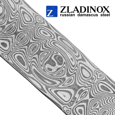 Damascus steel billet ZD-1407 ("medium rose" pattern, 150 layers)