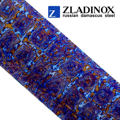 Zlati titanium damask billet ("pyramid New" pattern, 100 layers)