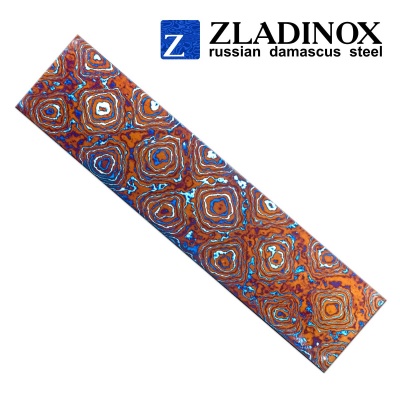 Zlati titanium damask billet ("pyramid" pattern, 100 layers)